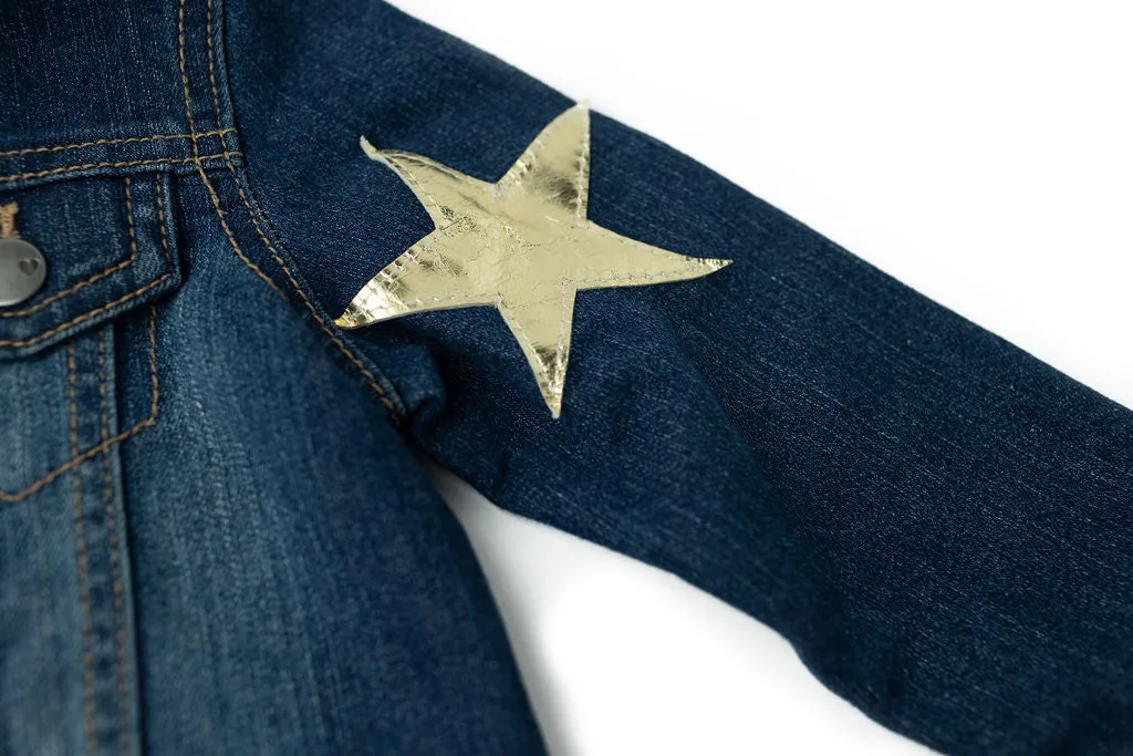 A Star Is Born Upcycled Denim Jacket - Kids