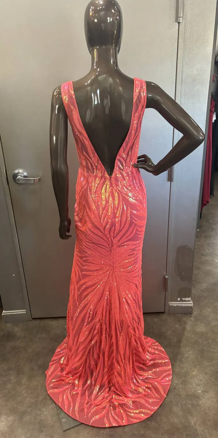 Alyce Paris - Long plunging neckline Fit N Flare