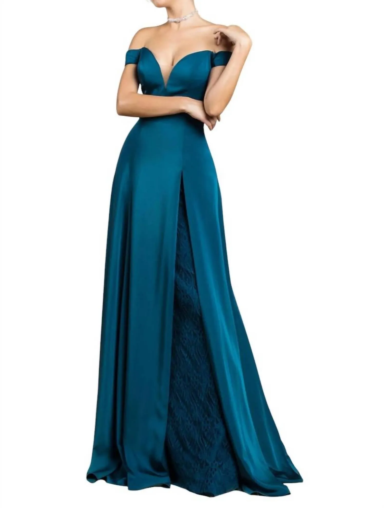 Andrea & Leo Couture - DUAL LACE/CREPE GOWN