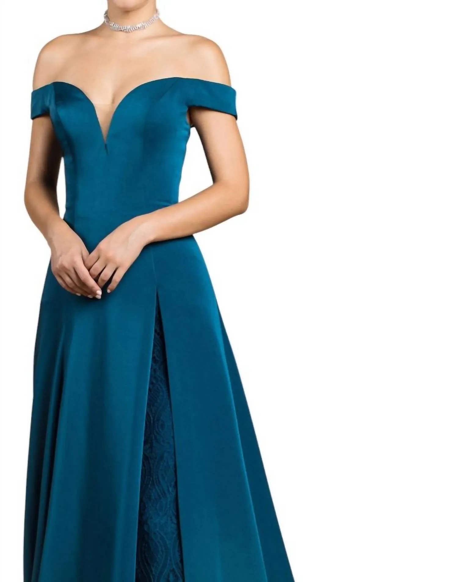 Andrea & Leo Couture - DUAL LACE/CREPE GOWN
