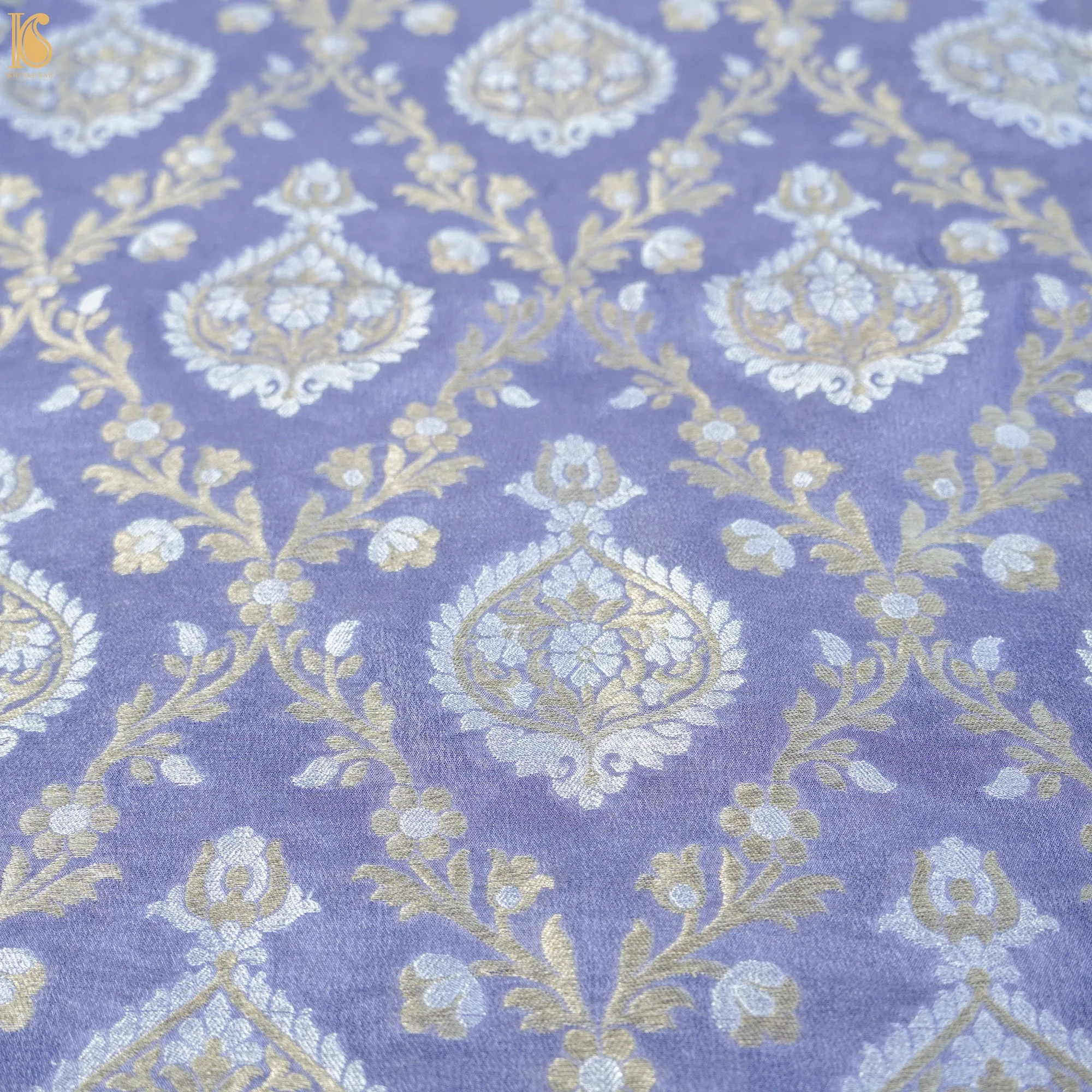 Blue Bell Pure Georgette Banarasi Fabric with Border