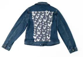 Butterfly Kisses Upcycled Denim Jacket - Adult