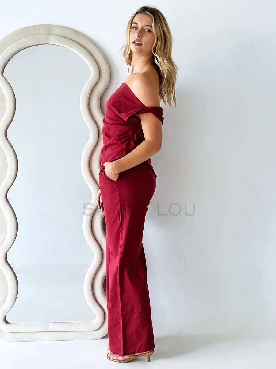 By Frankie / Sienna Pant Set - Burgundy