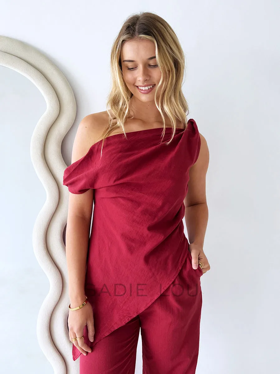 By Frankie / Sienna Pant Set - Burgundy