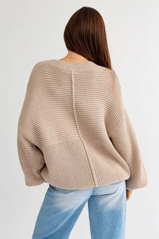 Classic Cozy Ribbed Knitted Long Sleeve Top Sweater