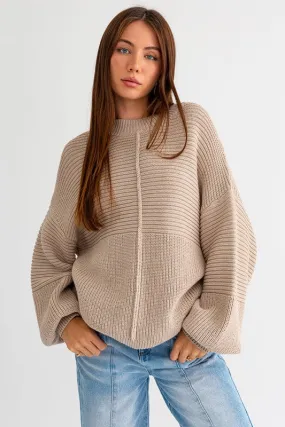 Classic Cozy Ribbed Knitted Long Sleeve Top Sweater