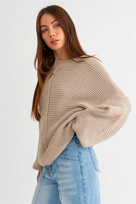 Classic Cozy Ribbed Knitted Long Sleeve Top Sweater