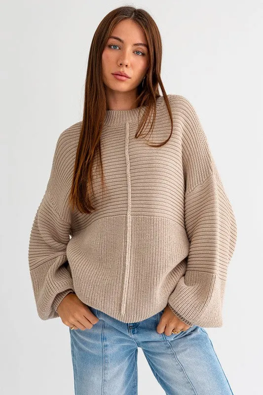 Classic Cozy Ribbed Knitted Long Sleeve Top Sweater