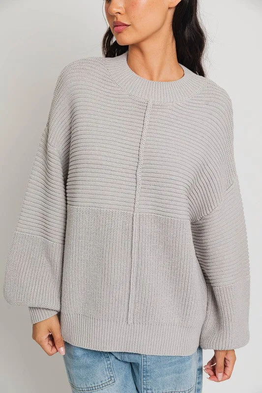 Classic Cozy Ribbed Knitted Long Sleeve Top Sweater