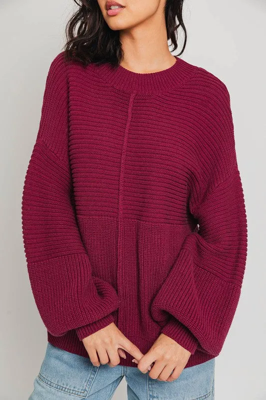 Classic Cozy Ribbed Knitted Long Sleeve Top Sweater