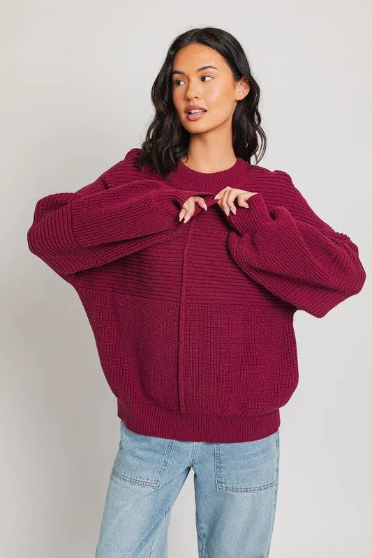 Classic Cozy Ribbed Knitted Long Sleeve Top Sweater