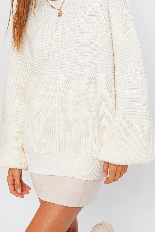 Classic Cozy Ribbed Knitted Long Sleeve Top Sweater