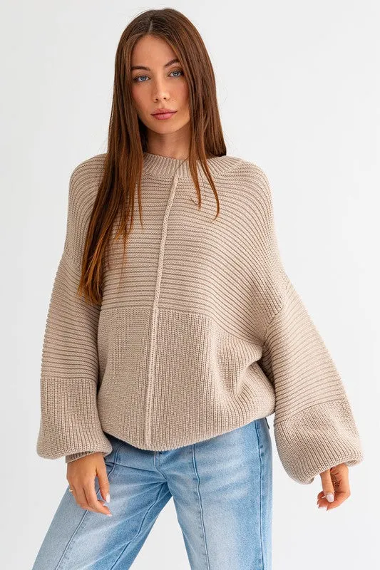 Classic Cozy Ribbed Knitted Long Sleeve Top Sweater