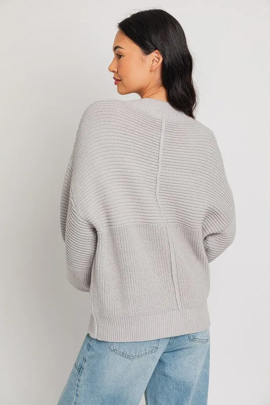 Classic Cozy Ribbed Knitted Long Sleeve Top Sweater
