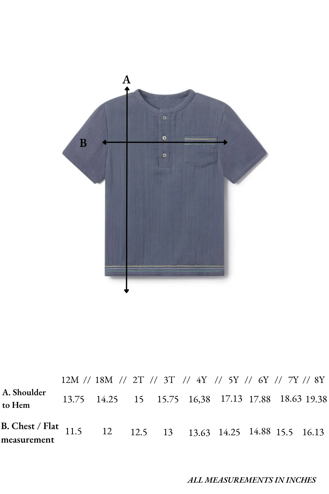Davey Tee in Flint Blue