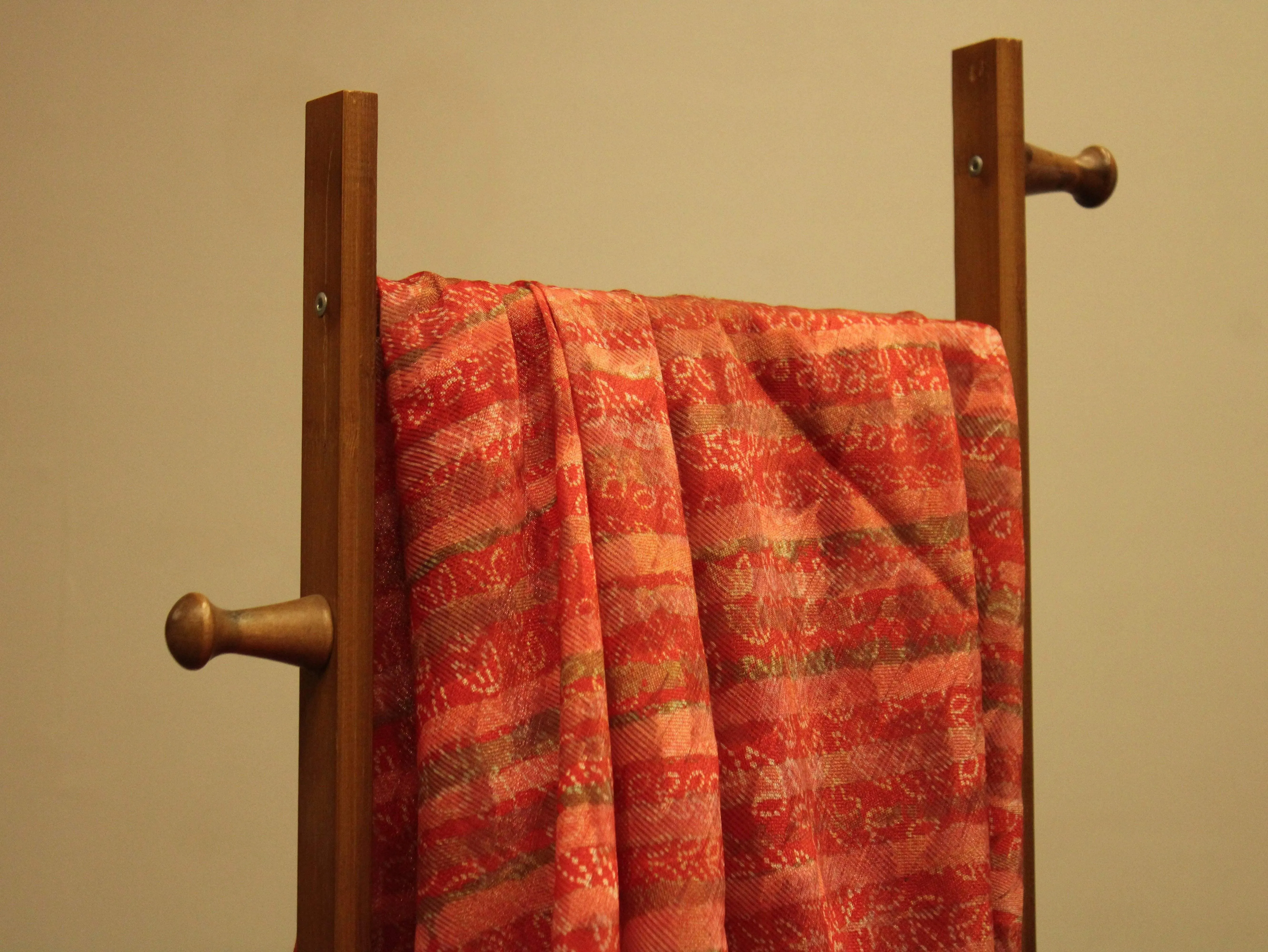 Digital Print Doria Silk Fabric - Orange