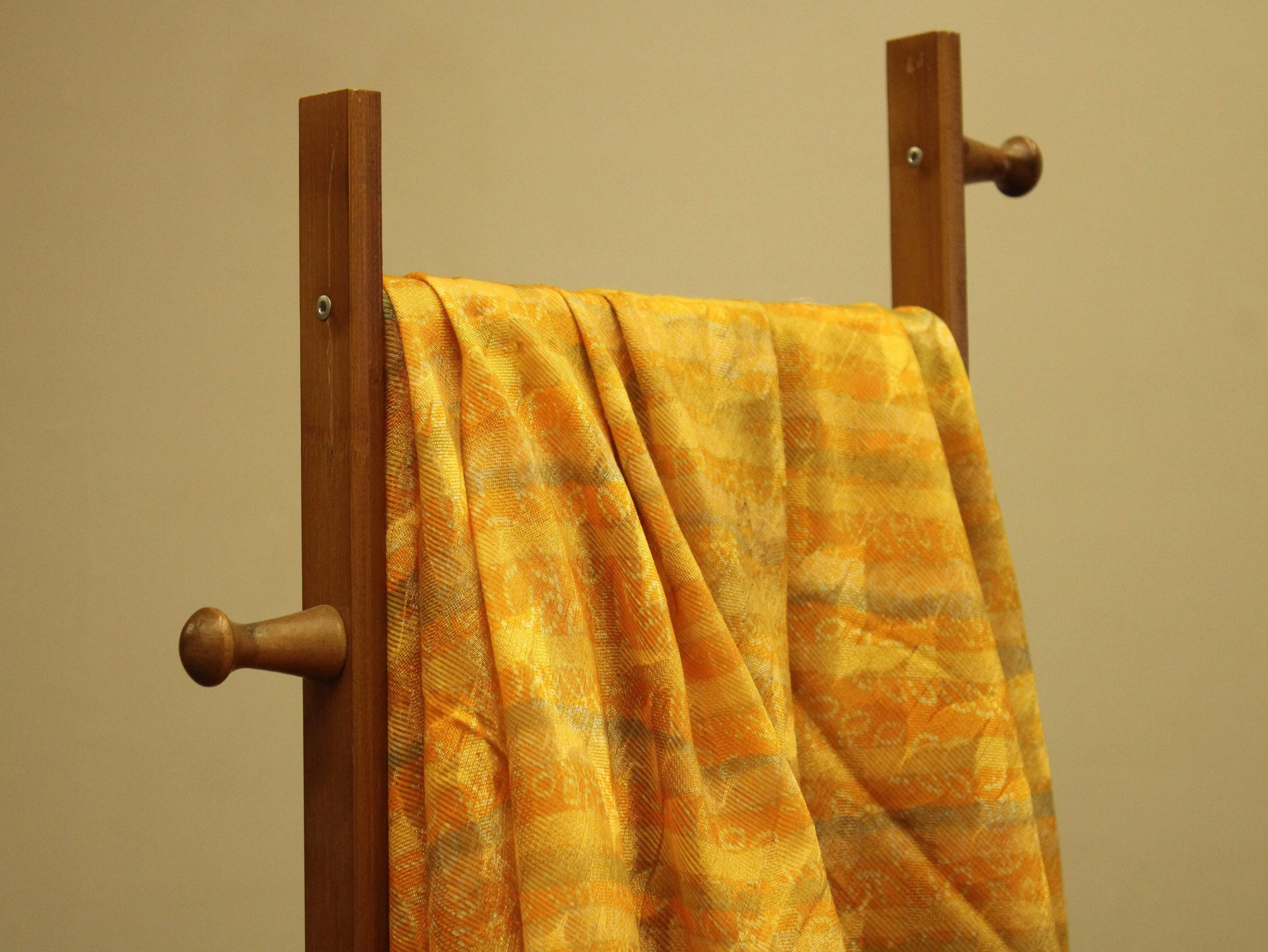 Digital Print Doria Silk Fabric - Yellow