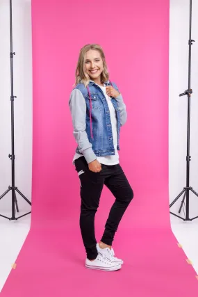 HOODED DENIM JACKET DENIM