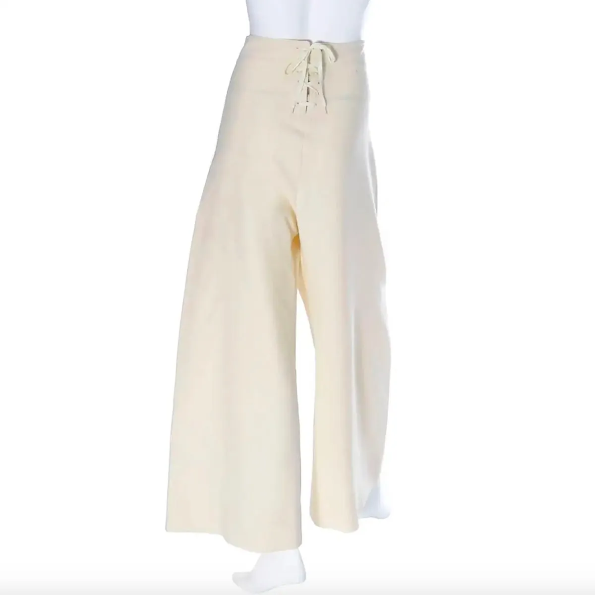 Jean Paul Gaultier Ivory High Waisted Wide Leg Sailor Pants 12/14