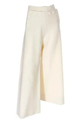 Jean Paul Gaultier Ivory High Waisted Wide Leg Sailor Pants 12/14