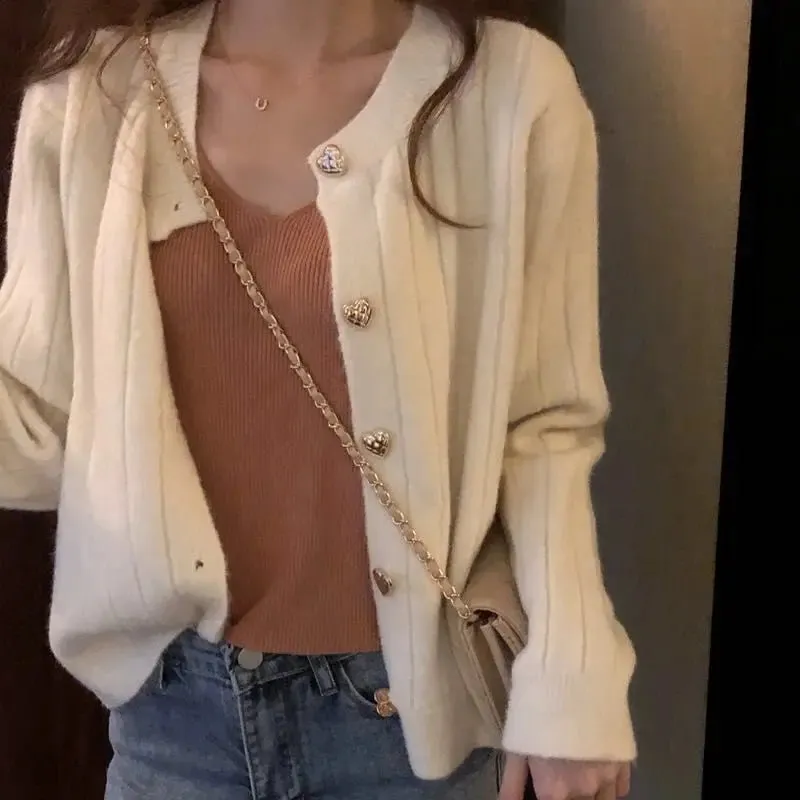 Korean Cute Knitted Love Cardigan