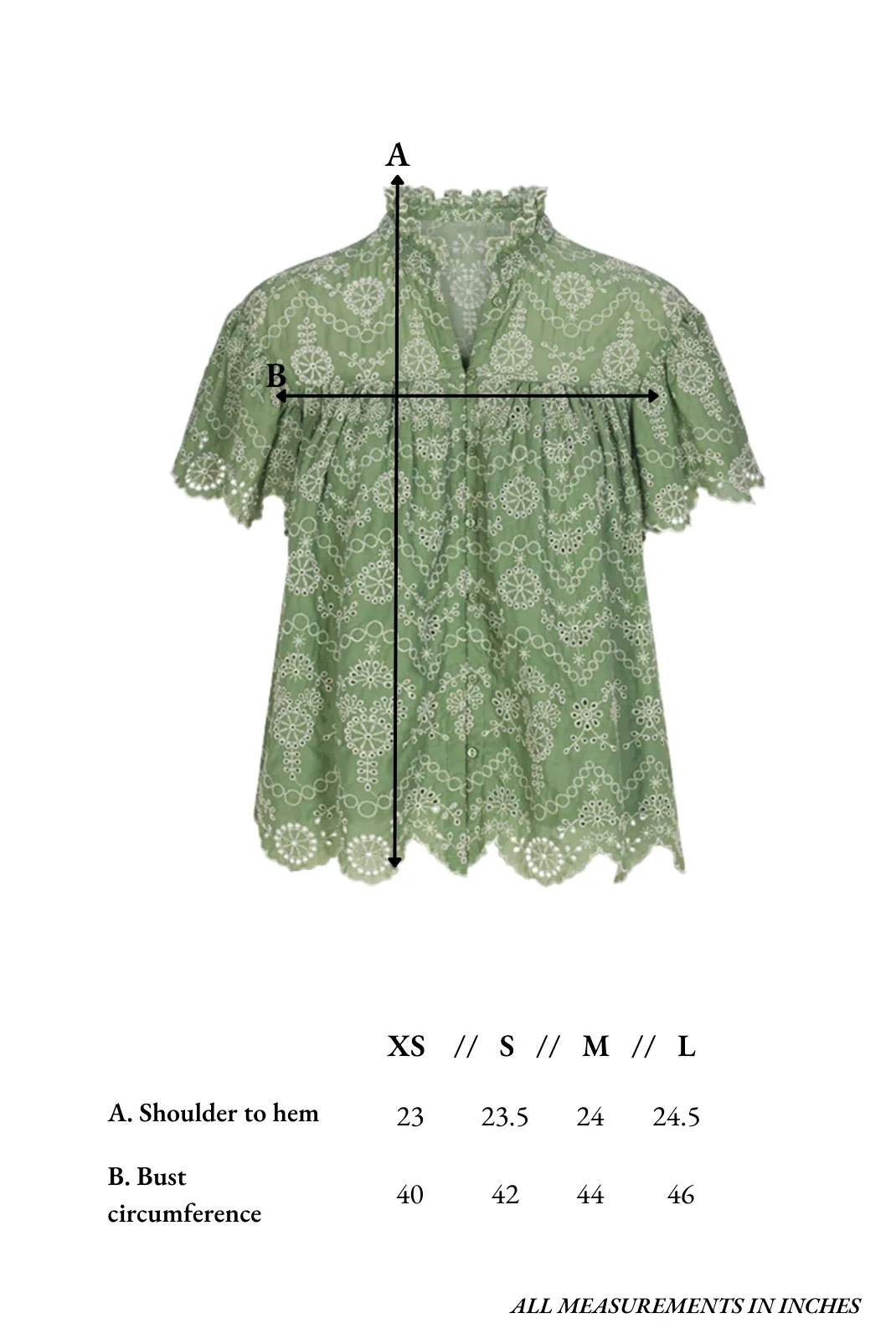 Liv Top in Mint Embroidery