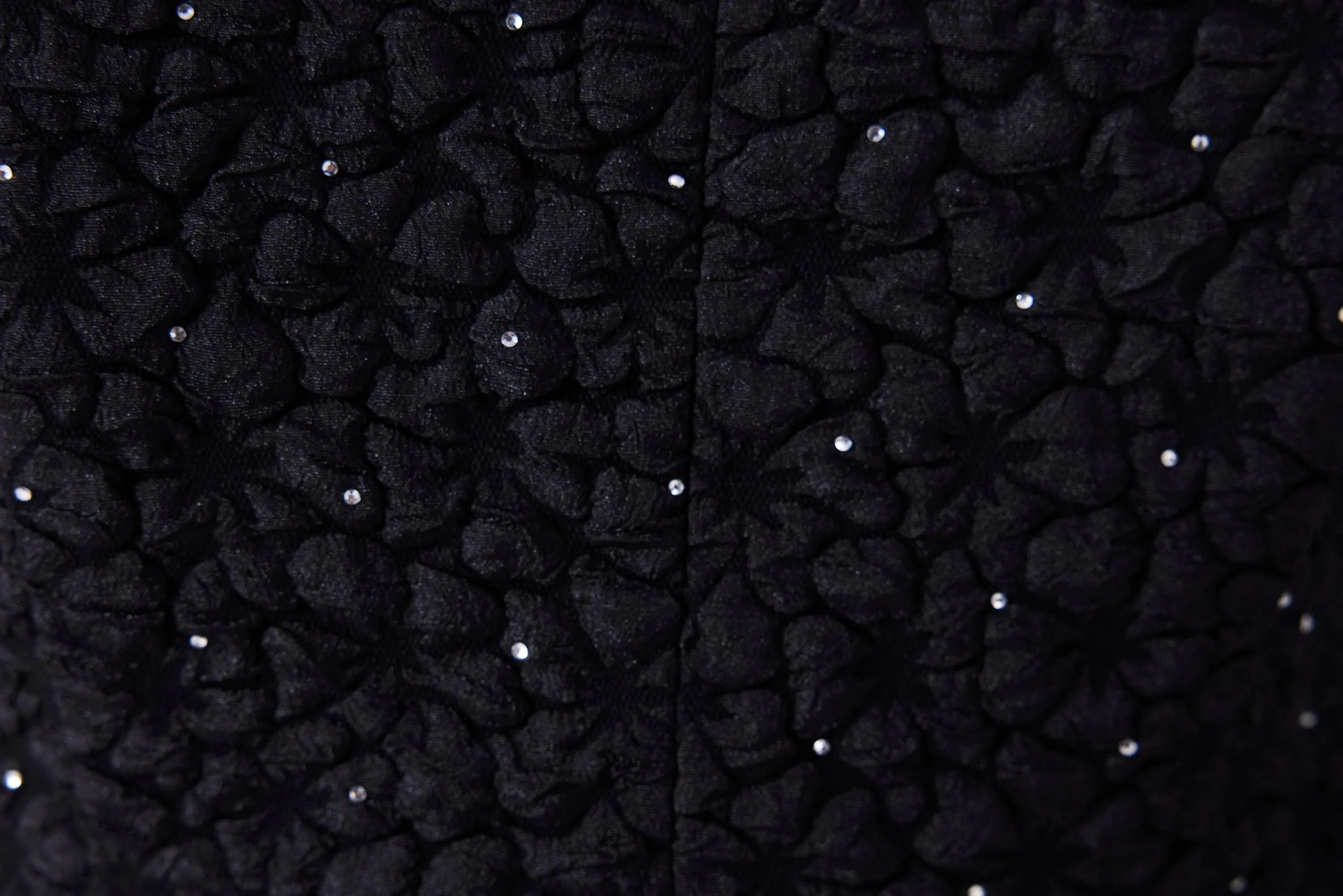 Machka Embellished Detail Textured Trousers Black
