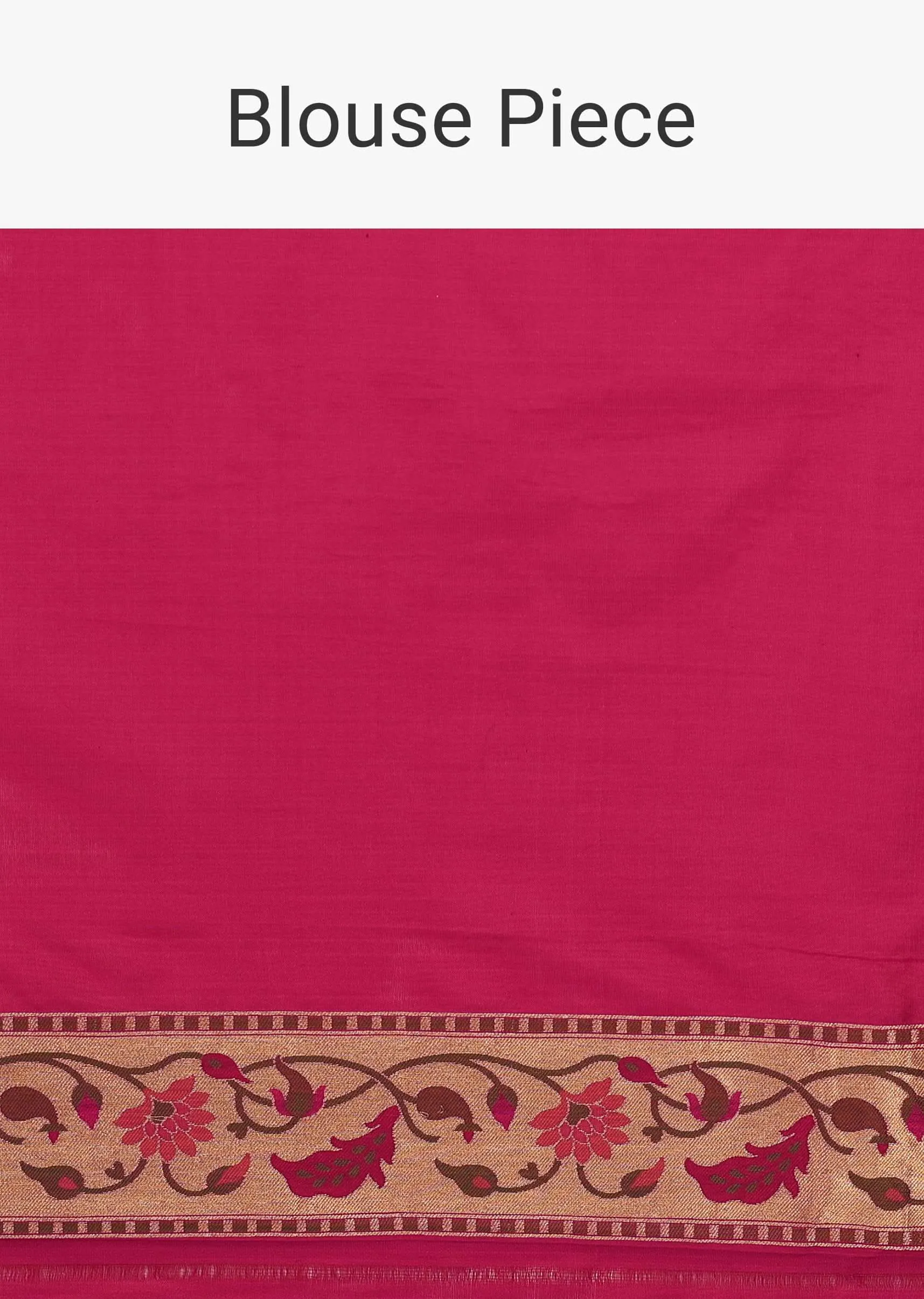 Magenta Pink Saree In Pure Banarasi Silk With Upada Zari Weave In Floral Jaal Work