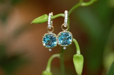 Mini White Topaz Twist Edge Charms