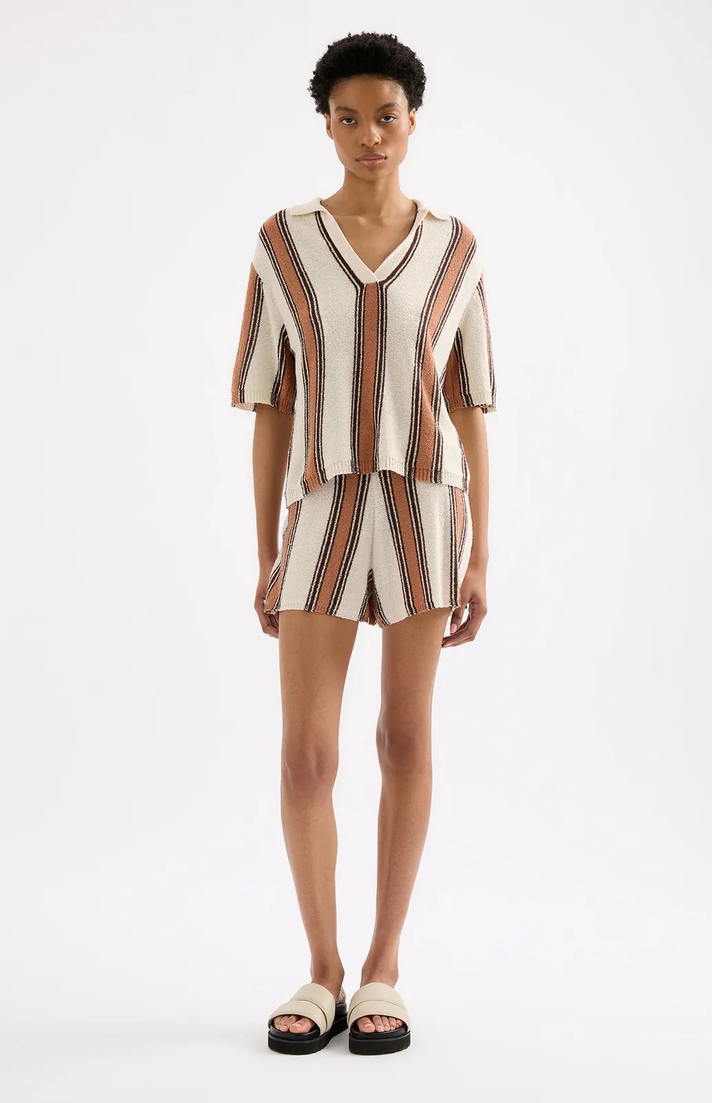 ODA KNIT SHORTS | MANUKA STRIPE