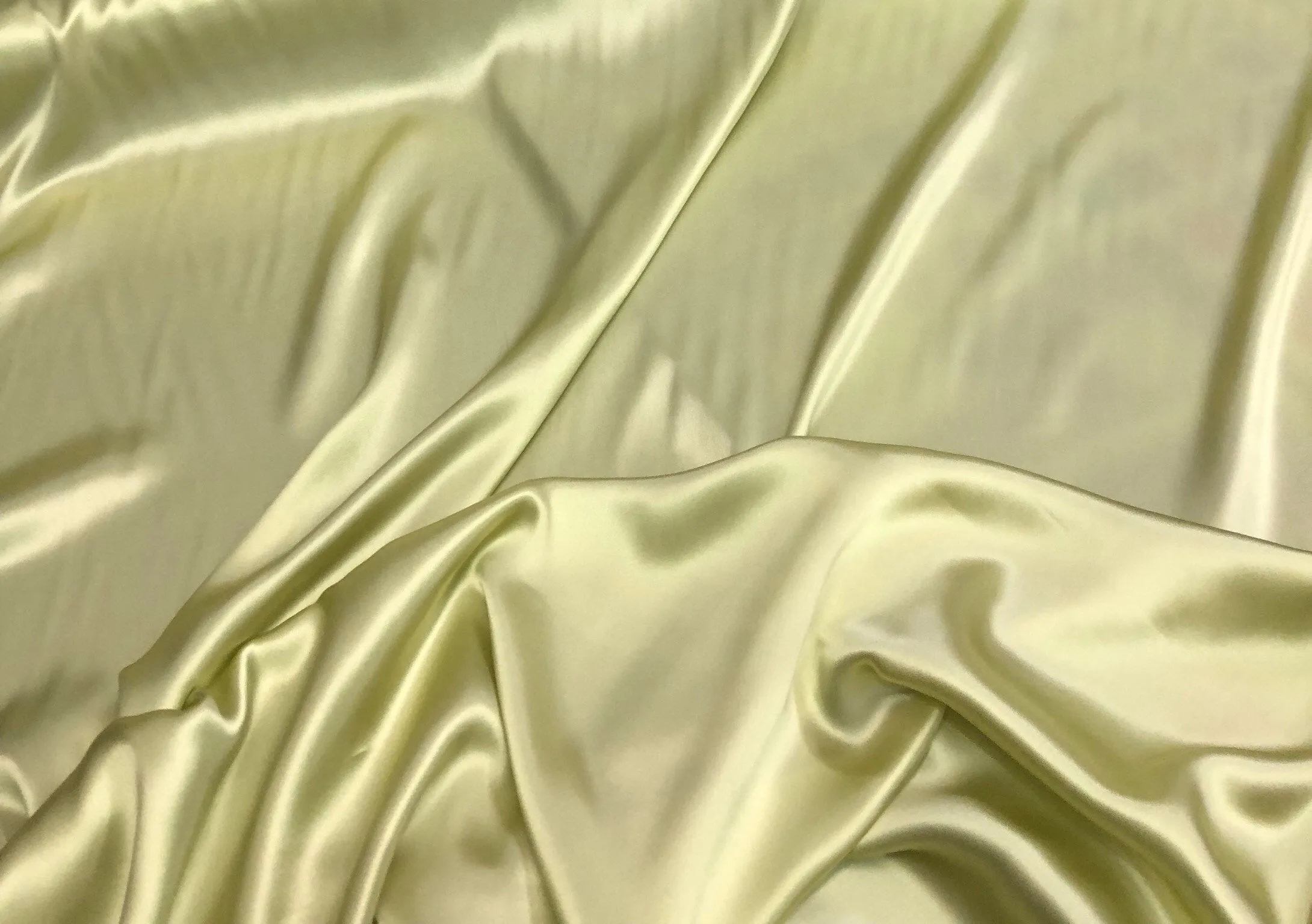 Silk charmouse 54&quot; wide   Beautiful soft green color & fine shiny draping fabric sold by the yard