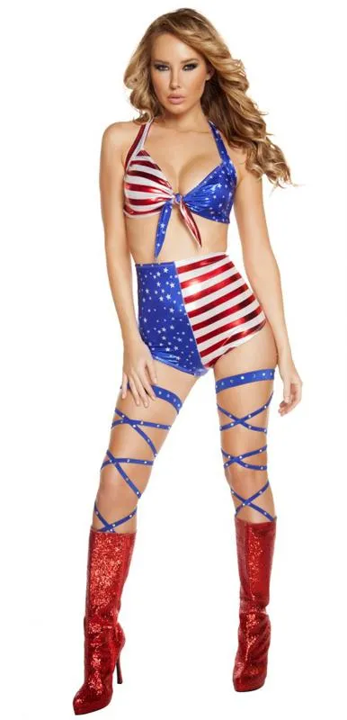 USA American Flag Pin-Up Costume 2-pc Set