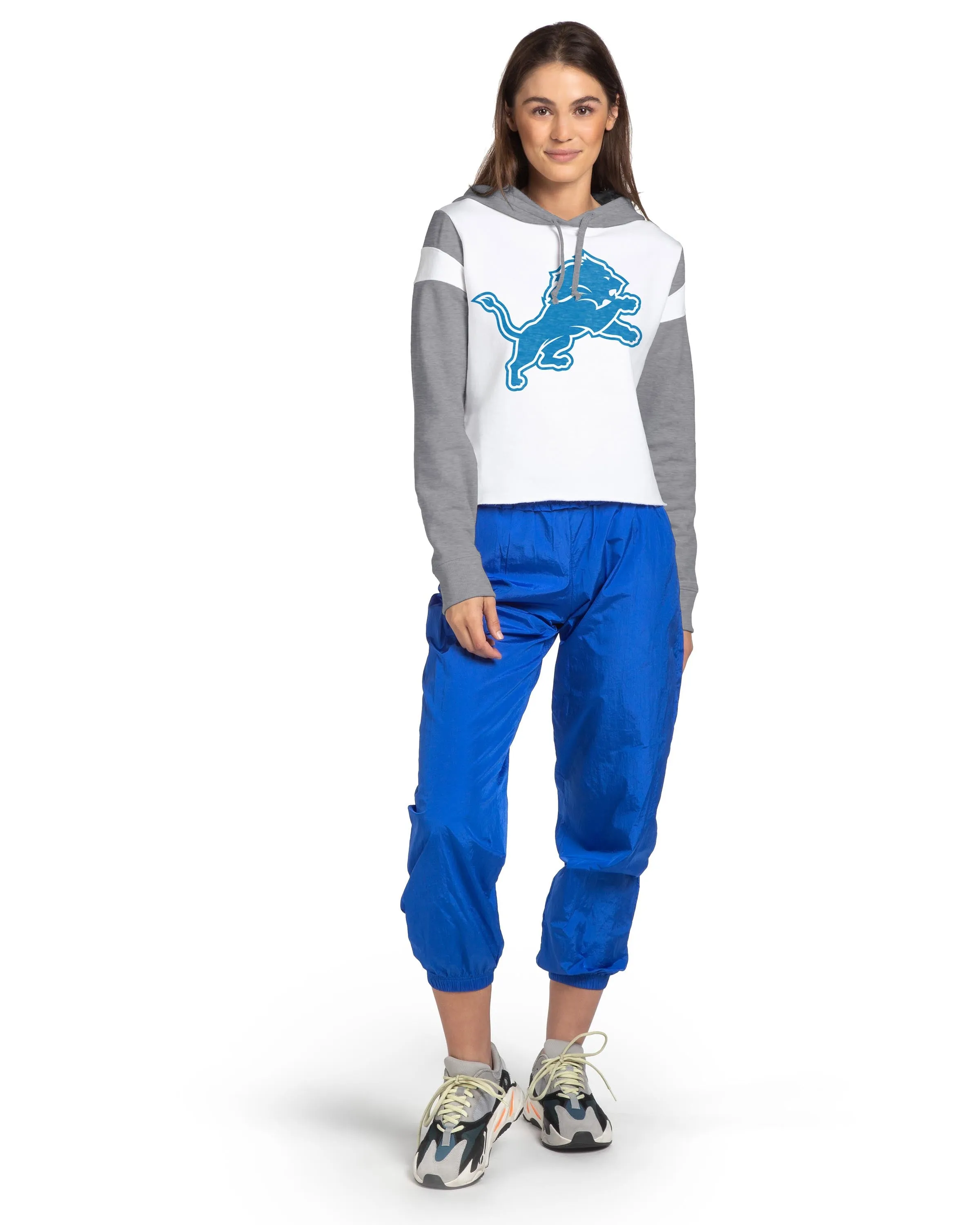 WOMENS LIONS CROPPED HOODIE